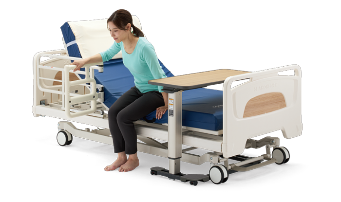 ベッドサイドテーブル PT-7500　シーホネンス製ベッドとセットで使うと離床がスムーズ！